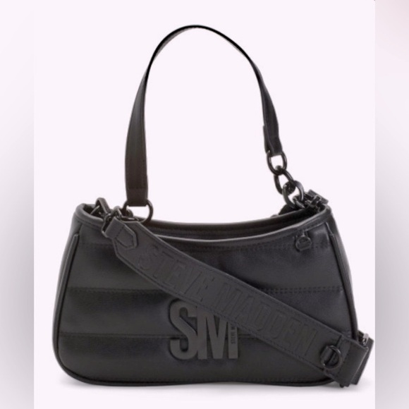 STEVE MADDEN BZoia Black Quilted Crossbody With Accessory Pouch. - Picture 2 of 9